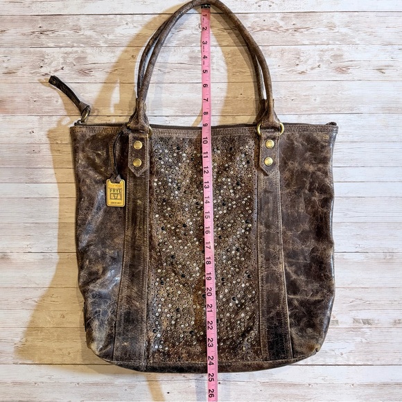 Frye Deborah Leather Studded Tote Bag - Picture 8 of 11
